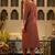 Brown embroidered silk kurta trouser set