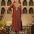 Brown embroidered silk kurta trouser set