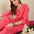 Pink printed viscose rayon kurta trouser set
