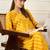 Mustard printed viscose rayon kurta trouser set