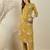 Mustard printed pure cotton kurta trouser set