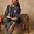 Blue printed pure cotton kurta trouser set