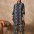 Blue printed pure cotton kurta trouser set