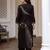 Black printed viscose rayon kurta trouser set