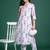 White printed pure cotton kurta trouser set