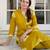 Mustard printed pure cotton kurta trouser set