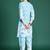 Blue printed pure cotton kurta trouser set