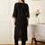 Black printed chanderi silk kurta trouser set