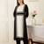 Black printed chanderi silk kurta trouser set