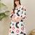 White printed pure cotton kurta trouser set