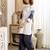 Off white printed pure cotton kurta trouser set