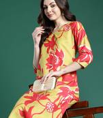 Green printed pure cotton kurta trouser set