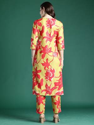 Green printed pure cotton kurta trouser set 2