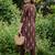 Brown printed pure cotton kurta trouser set
