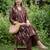 Brown printed pure cotton kurta trouser set