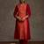 Pink embroidered silk kurta trouser set