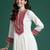 Off white embroidered silk kurta trouser set