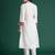 Off white embroidered silk kurta trouser set