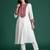 Off white embroidered silk kurta trouser set