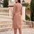 Beige embroidered pure cotton kurta trouser set