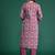 Purple printed pure cotton kurta trouser set