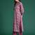 Purple printed pure cotton kurta trouser set