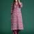 Purple printed pure cotton kurta trouser set
