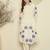 White printed pure cotton kurta trouser set