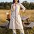 Off white printed pure cotton kurta trouser set