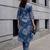 Blue printed pure cotton kurta trouser set