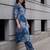 Blue printed pure cotton kurta trouser set