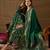 Women’s green poly chanderi floral self-design gown with trouser & dupatta | elegant ethnic party wear set