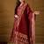 Women’s maroon poly chanderi floral self-design gown with trouser & dupatta | elegant ethnic party wear set