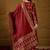 Women’s maroon poly chanderi floral self-design gown with trouser & dupatta | elegant ethnic party wear set