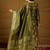 Women’s green poly chanderi floral self-design gown with trouser & dupatta | elegant ethnic party wear set
