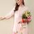 Pink embroidered pure cotton kurta trouser set
