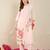 Pink embroidered pure cotton kurta trouser set