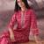 Pink embroidered pure cotton kurta trouser set