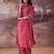 Pink embroidered pure cotton kurta trouser set