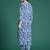 Blue printed pure cotton kurta trouser set