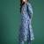 Blue printed pure cotton kurta trouser set