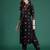 Black printed pure cotton kurta trouser set