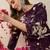 Purple printed viscose rayon kurta trouser set