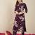 Purple printed viscose rayon kurta trouser set