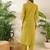 Green embroidered pure cotton kurta trouser set