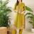 Green embroidered pure cotton kurta trouser set
