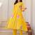 Mustard printed pure cotton kurta trouser set