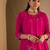 Pink embroidered silk kurta trouser set