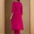 Pink embroidered silk kurta trouser set