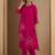 Pink embroidered silk kurta trouser set